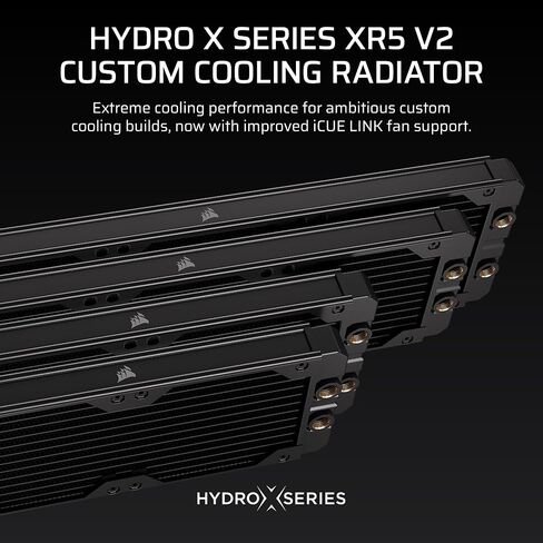 CORSAIR Hydro X Series XR5 420mm V2 Custom Cooling Radiator – Compatible with iCUE Link Fans, 3x140mm Fan Mounts, Screw Protection Plates, G1/4" Threads – Black in Saudi Arabia