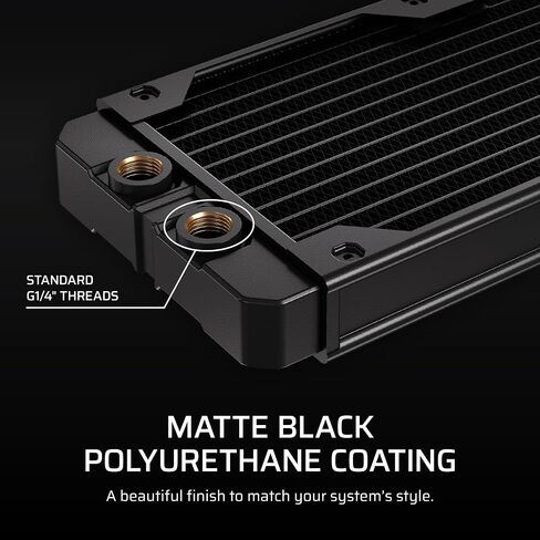 CORSAIR Hydro X Series XR5 420mm V2 Custom Cooling Radiator – Compatible with iCUE Link Fans, 3x140mm Fan Mounts, Screw Protection Plates, G1/4" Threads – Black in Saudi Arabia