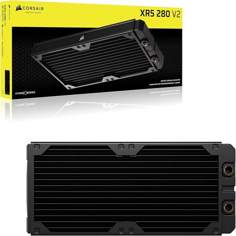 CORSAIR Hydro X Series XR5 420mm V2 Custom Cooling Radiator – Compatible with iCUE Link Fans, 3x140mm Fan Mounts, Screw Protection Plates, G1/4" Threads – Black in Saudi Arabia