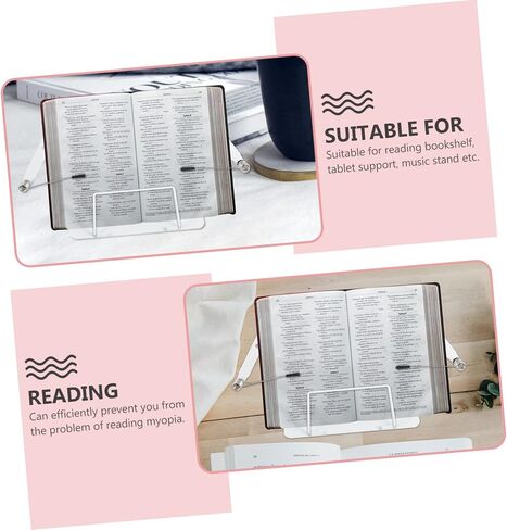 1Pc Adjustable Iron Book Stand Hands Reading Holder for Textbooks Tablets and Music Scores Household Reading Rack Ergonomic Design for Comfortable Viewing in Saudi Arabia