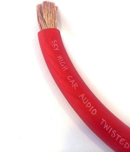 OFC 2/0 Gauge AWG RED Power Ground Wire Sky High Car Audio Sold by The Foot ft in Saudi Arabia