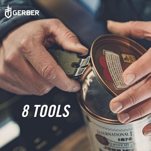 سكين جيب متعدد الأدوات من Gerber Gear Prybrid - سكين حلاقة EDC مع شفرة قابلة للسحب وشريط نقب - رمادي in Kuwait