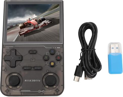 Retro Handheld Game Console 3.5 Inch HD Screen Dual Joystick 3500mAh Battery Portable Gaming Device for Leisure Entertainment ABS Black (Purple) in Saudi Arabia