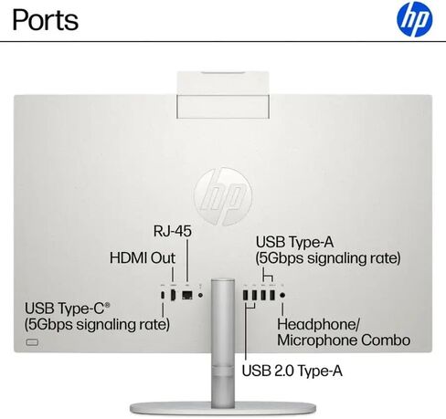 HP 24" FHD IPS Display All in One Desktop PC, Touch Screen, Intel Core i5 Processor 1334U, 16GB DDR4, 1TB SSD, HDMI, Wireless Keyboard & Mouse, Anti-glareM, Wi-Fi 6, USB, Windows 11 Pro, White in Kuwait