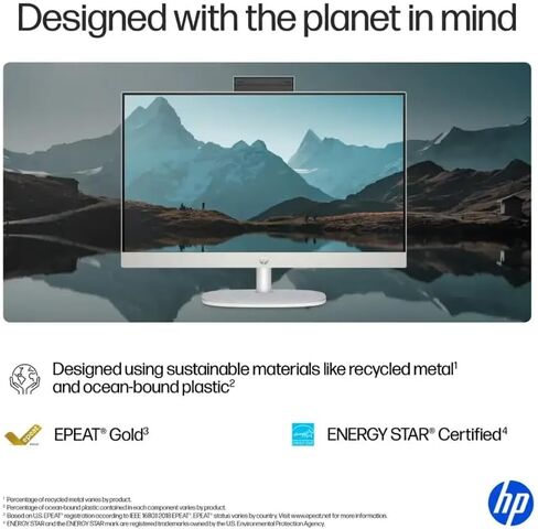 HP 24" FHD IPS Display All in One Desktop PC, Touch Screen, Intel Core i5 Processor 1334U, 16GB DDR4, 1TB SSD, HDMI, Wireless Keyboard & Mouse, Anti-glareM, Wi-Fi 6, USB, Windows 11 Pro, White in Kuwait