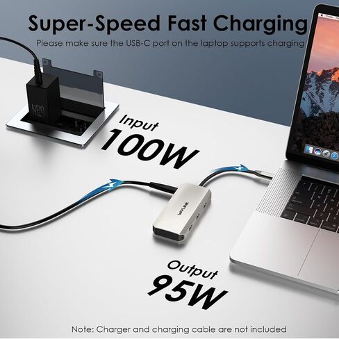 Laptop Docking Station, WAVLINK Triple 4K Docking Station with Dual HDMI, DP, 100W PD in, 3 USB-A2.0 for Wireless Device, Compatible with Dell/HP/Lenovo etc, Windows Systerm Computer Only in Saudi Arabia