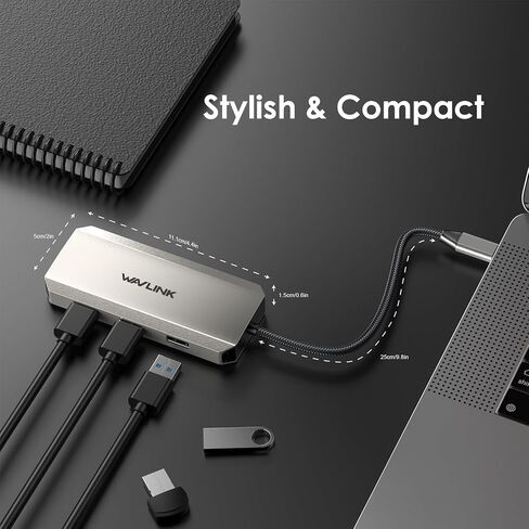 Laptop Docking Station, WAVLINK Triple 4K Docking Station with Dual HDMI, DP, 100W PD in, 3 USB-A2.0 for Wireless Device, Compatible with Dell/HP/Lenovo etc, Windows Systerm Computer Only in Saudi Arabia