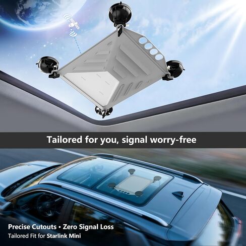 حامل سيارة Magicbox Starlink Mini للسيارة لرحلات الطريق على متن قارب RV، غطاء حماية من السيليكون لجهاز Starlink Mini مع 4 أكواب شفط، غطاء تثبيت على السقف باللون الرمادي in Saudi Arabia