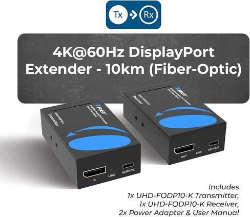 OREI 4K HDMI Extender Over Fiber Optic Balun - UltraHD 4K @ 60Hz 4:4:4 DR, CEC, HDR10+, VESA Res, SFP+ - Up to 10 KM in Single Mode - 300M in Multi-Mode in Saudi Arabia