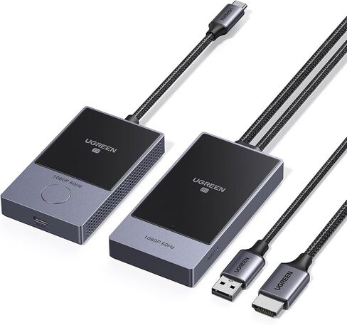 جهاز إرسال UGREEN لاسلكي USB C وجهاز استقبال HDMI من النوع C إلى HDMI 1080P@60 هرتز 5G نقل واي فاي لإخراج الفيديو والصوت من الهاتف/الكمبيوتر/MacBook/الكاميرا/صندوق التلفزيون/DVD إلى التلفزيون/الشاشة (164FT/50m) in Saudi Arabia