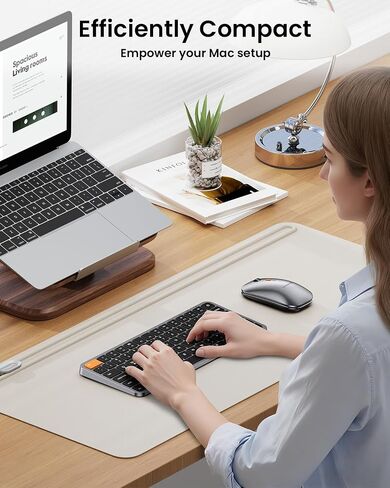 لوحة مفاتيح وماوس بلوتوث مدمج بإضاءة خلفية من ProtoArc لجهاز Mac، KM90-A ماوس لوحة مفاتيح لاسلكي متعدد الأجهزة لجهاز Mac، هادئ وقابل لإعادة الشحن، لجهاز MacBook Pro/Air، iPad - رمادي فضائي in Kuwait