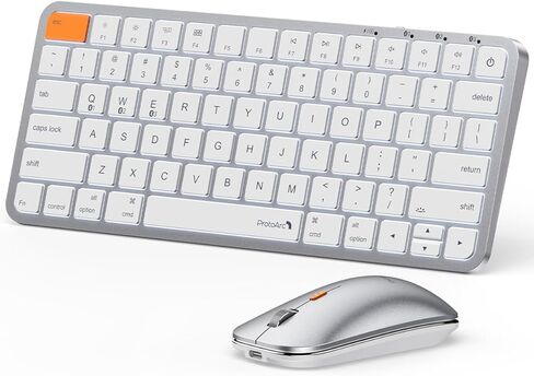ProtoArc Backlit Compact Bluetooth Keyboard and Mouse for Mac, KM90-A Multi-Device Wireless Keyboard Mouse for Mac, Quiet and Rechargeable, for MacBook Pro/Air, iPad - Space Gray in Saudi Arabia