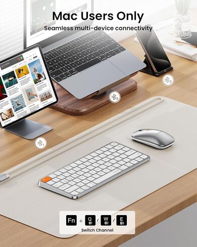 ProtoArc Backlit Compact Bluetooth Keyboard and Mouse for Mac, KM90-A Multi-Device Wireless Keyboard Mouse for Mac, Quiet and Rechargeable, for MacBook Pro/Air, iPad - Space Gray in Saudi Arabia