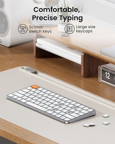 ProtoArc Backlit Compact Bluetooth Keyboard and Mouse for Mac, KM90-A Multi-Device Wireless Keyboard Mouse for Mac, Quiet and Rechargeable, for MacBook Pro/Air, iPad - Space Gray in Saudi Arabia