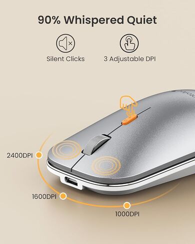 ProtoArc Backlit Compact Bluetooth Keyboard and Mouse for Mac, KM90-A Multi-Device Wireless Keyboard Mouse for Mac, Quiet and Rechargeable, for MacBook Pro/Air, iPad - Space Gray in Saudi Arabia
