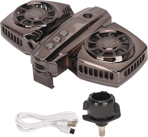 Cell Phone Cooler, Low Noise Dual Core Semiconductor Cooling Fan, Portable Powerful Energy Saving Mobile Phone Radiator for Playing Games Live Streaming in Saudi Arabia