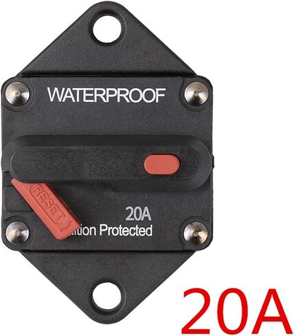 20-200A 12V 48V Car Audio Amplifier Circuit Breaker Fuse Holder Stereo Amplifier Refit Fuse Adapter with Manual Reset Button(20A) in Saudi Arabia