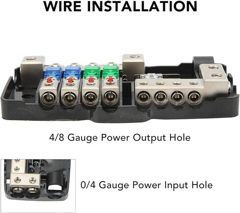 Fused Power Distribution Block 4 Way, Power Distribution Block Fuse Holder, 2 Inputs 4 Outputs with LED Indicator, Durable Plating for Cars Campervans Trucks Trailer UTV Boa in Saudi Arabia