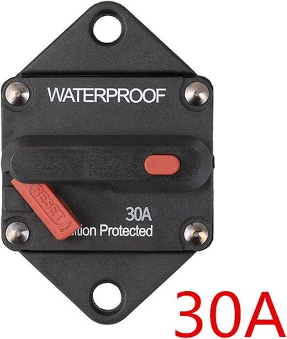 20-200A 12V 48V Car Audio Amplifier Circuit Breaker Fuse Holder Stereo Amplifier Refit Fuse Adapter with Manual Reset Button(20A) in Saudi Arabia