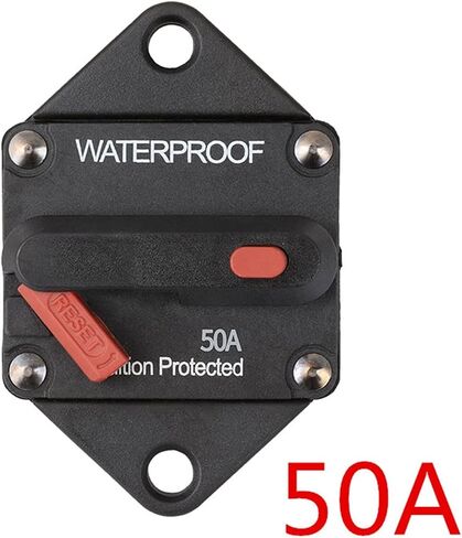 20-200A 12V 48V Car Audio Amplifier Circuit Breaker Fuse Holder Stereo Amplifier Refit Fuse Adapter with Manual Reset Button(20A) in Saudi Arabia