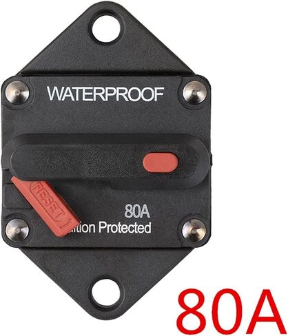 20-200A 12V 48V Car Audio Amplifier Circuit Breaker Fuse Holder Stereo Amplifier Refit Fuse Adapter with Manual Reset Button(20A) in Saudi Arabia