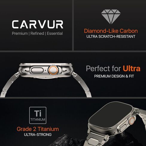 Titanium Watch Band T30 - For Apple Watch ULTRA 3 / ULTRA 2 / ULTRA (49mm) - Grade 2 Titanium - DLC Scratch Resistant - Secure Magnetic Clasp - Premium Color Match - Adjustable Apple Watch Band in Saudi Arabia