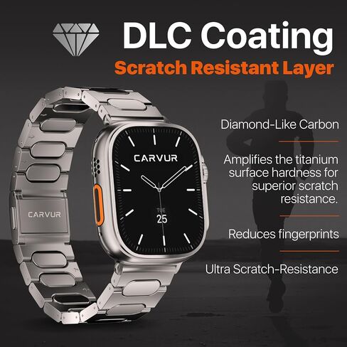 Titanium Watch Band T30 - For Apple Watch ULTRA 3 / ULTRA 2 / ULTRA (49mm) - Grade 2 Titanium - DLC Scratch Resistant - Secure Magnetic Clasp - Premium Color Match - Adjustable Apple Watch Band in Saudi Arabia