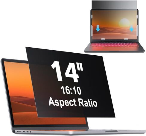 Removable Laptop Privacy Screen 14 Inch 16:10 Anti Glare Blue Light, Laptop Screen Protector 14 Privacy Shield Compatible with Dell Lenovo Thinkpad Hp Elitebook Asus Acer Thinkpad in Saudi Arabia