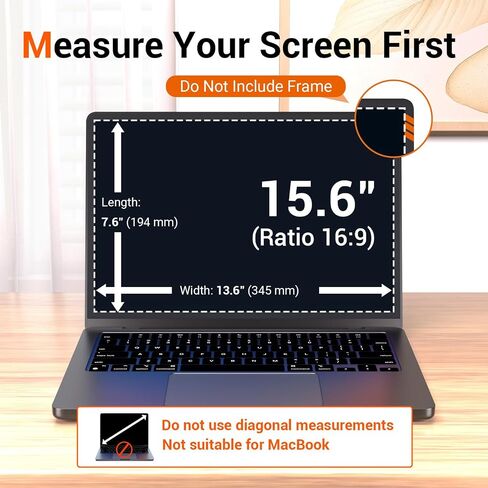 Removable Laptop Privacy Screen 14 Inch 16:10 Anti Glare Blue Light, Laptop Screen Protector 14 Privacy Shield Compatible with Dell Lenovo Thinkpad Hp Elitebook Asus Acer Thinkpad in Saudi Arabia