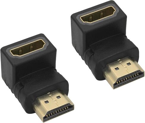 محول HDMI ذكر إلى أنثى 90 درجة، محول قابس HDMI مطلي بالذهب بزاوية يسارية، مناسب لأجهزة الكمبيوتر المحمولة وأجهزة الكمبيوتر الشخصية وأجهزة العرض وما إلى ذلك in Kuwait