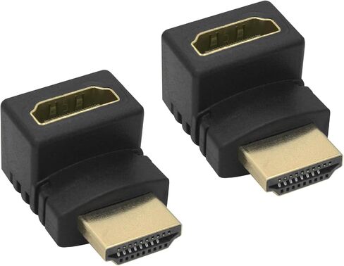 محول HDMI ذكر إلى أنثى 90 درجة، محول قابس HDMI مطلي بالذهب بزاوية يسارية، مناسب لأجهزة الكمبيوتر المحمولة وأجهزة الكمبيوتر الشخصية وأجهزة العرض وما إلى ذلك in Kuwait