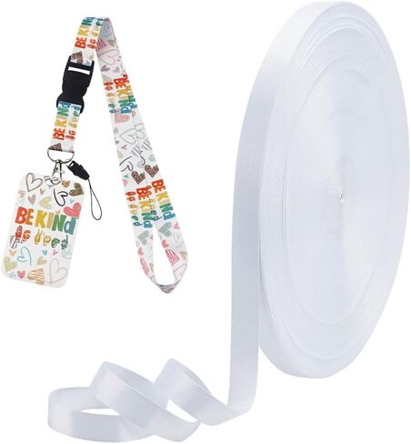 FINGERINSPIRE White Webbing 109 Yard Heat Transfer Polyester Strap Printable Webbing Blank Lanyard Strap for Custom Printing ID Badges Craft Projects in Saudi Arabia