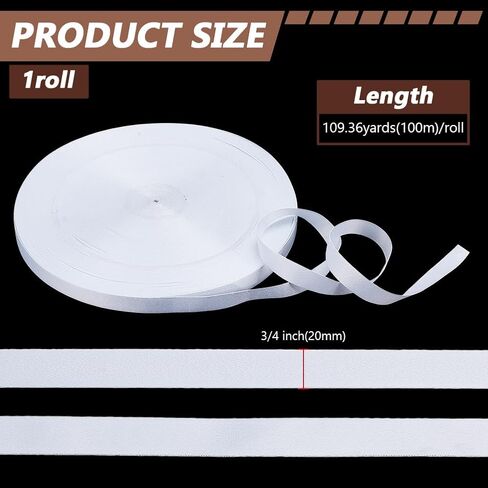 FINGERINSPIRE White Webbing 109 Yard Heat Transfer Polyester Strap Printable Webbing Blank Lanyard Strap for Custom Printing ID Badges Craft Projects in Saudi Arabia