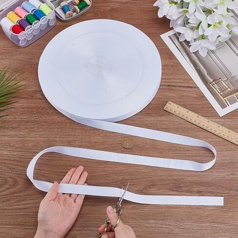 FINGERINSPIRE White Webbing 109 Yard Heat Transfer Polyester Strap Printable Webbing Blank Lanyard Strap for Custom Printing ID Badges Craft Projects in Saudi Arabia