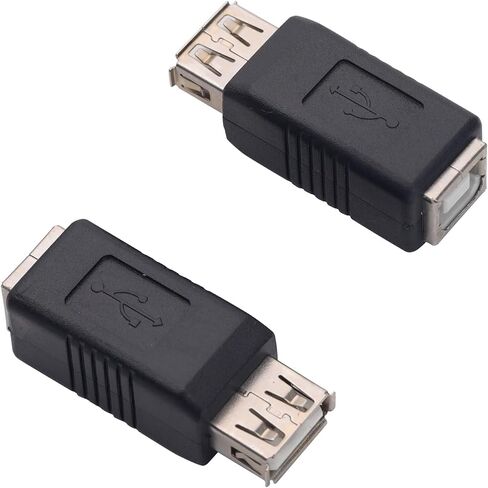 2PCS USB 2.0 Male to Type B Female Adapter Connector,Type A Male to Printer Female Plug for Laptop, Computer, Hard Disk, Printer, Camera in Saudi Arabia