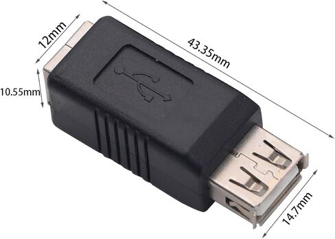 2PCS USB 2.0 Male to Type B Female Adapter Connector,Type A Male to Printer Female Plug for Laptop, Computer, Hard Disk, Printer, Camera in Saudi Arabia
