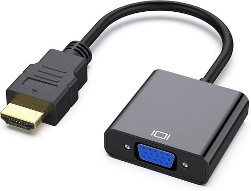 HDMI to VGA, Gold-Plated Adapter (Male to Female) for Computer, Desktop, Laptop, PC, Monitor, Projector, HDTV, Chromebook, Raspberry Pi, Roku, Xbox and More - Black in Saudi Arabia