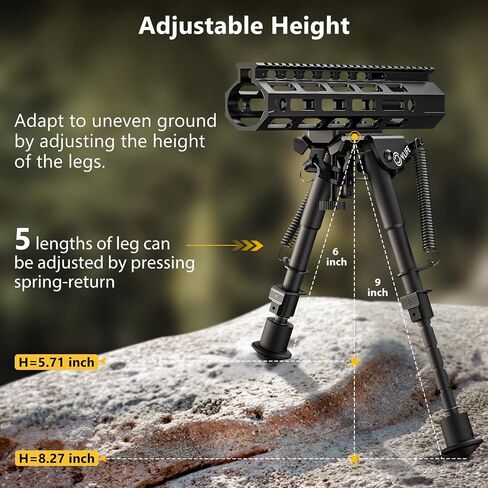 CVLIFE 6-9 Inches Rifle Bipod with Bipod Mount Adapter Compatible with M-Rail Keymod in Saudi Arabia