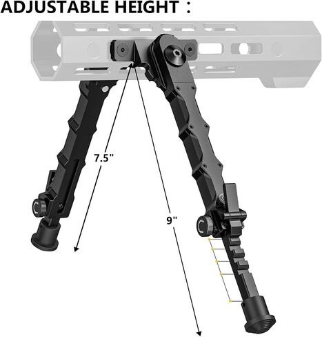 CVLIFE 7.5-9 بوصة بندقية Bipod متوافقة مع M-Rail Bipod مع حبال بندقية ذات نقطتين للبندقية، قابل للتعديل، قابل للطي إرفاق Bipod مباشرة للرماية والصيد والمدى وفي الهواء الطلق in Saudi Arabia