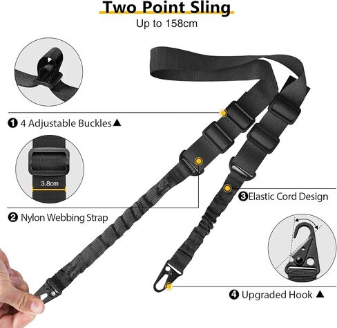CVLIFE 7.5-9 بوصة بندقية Bipod متوافقة مع M-Rail Bipod مع حبال بندقية ذات نقطتين للبندقية، قابل للتعديل، قابل للطي إرفاق Bipod مباشرة للرماية والصيد والمدى وفي الهواء الطلق in Saudi Arabia
