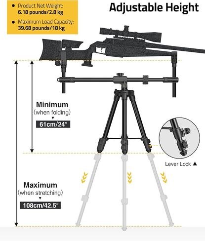 CVLIFE Hunting Rests Shooting Tripod Rifle Hunting Gun Tripod, with Dual Frame and Flexible Orientation, Provide Max Stability for Ground Blinds Shooting Outdoors in Saudi Arabia
