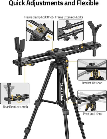 CVLIFE Hunting Rests Shooting Tripod Rifle Hunting Gun Tripod, with Dual Frame and Flexible Orientation, Provide Max Stability for Ground Blinds Shooting Outdoors in Saudi Arabia