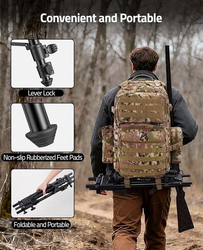 CVLIFE Hunting Rests Shooting Tripod Rifle Hunting Gun Tripod, with Dual Frame and Flexible Orientation, Provide Max Stability for Ground Blinds Shooting Outdoors in Saudi Arabia
