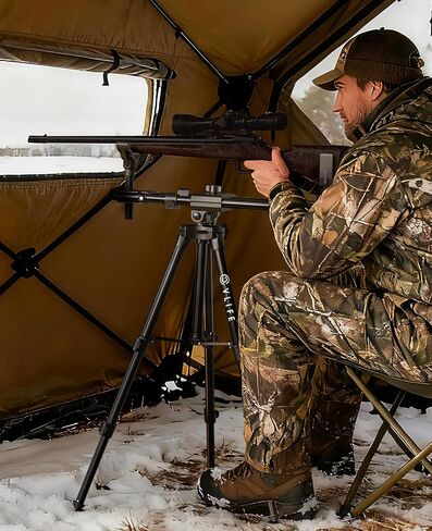 CVLIFE Hunting Rests Shooting Tripod Rifle Hunting Gun Tripod, with Dual Frame and Flexible Orientation, Provide Max Stability for Ground Blinds Shooting Outdoors in Saudi Arabia