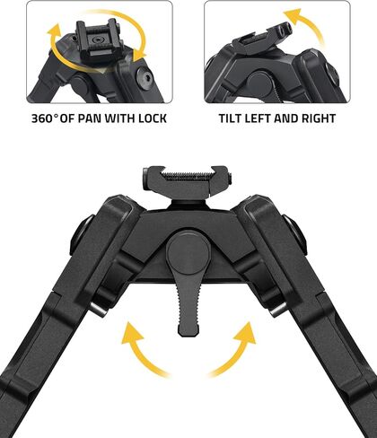 CVLIFE Bipods للبنادق، بندقية دوارة قابلة للإمالة، Bipod قابلة للتعديل، تعلق مباشرة الاستقرار لاطلاق النار in Saudi Arabia