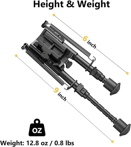 CVLIFE Rifle Bipod، 6-9 بوصة Picatinny Bipod مع محول التحرير السريع in Saudi Arabia