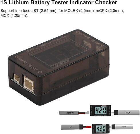 Lithium Battery Tester, 1S Lithium Battery Tester 1S Battery Tester Indicator Checker for JST MCPX MCX Plug Connector Lipo Battery Checker Battery Voltage in Saudi Arabia