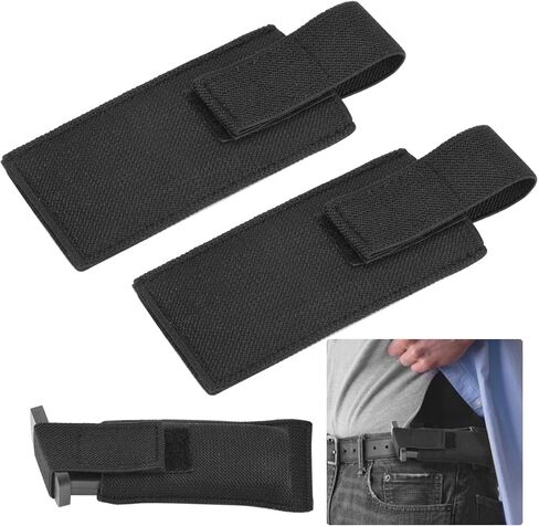 Horizontal Magazine Concealed Carrier,2 Pack Extra Single Pistol Magazine Carrier Pouch with Safety Hook and Loop in Saudi Arabia