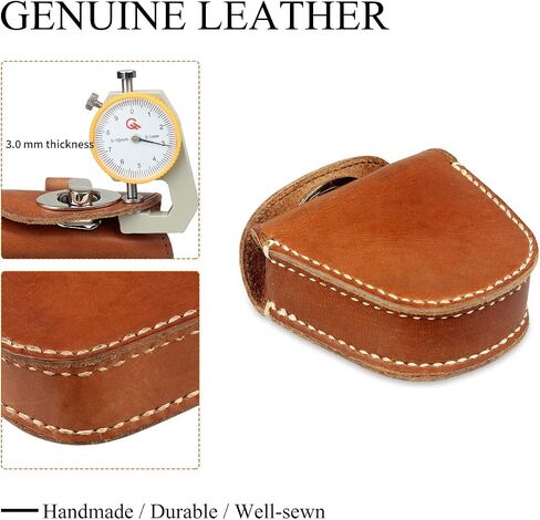 KOSIBATE Ammo Pouch, Genuine Leather Ammo Holder Bag Storage for .22 22LR .38 .45 Hunting Military Belt Gun Ammo Case Brown in Saudi Arabia