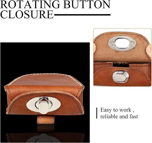 KOSIBATE Ammo Pouch, Genuine Leather Ammo Holder Bag Storage for .22 22LR .38 .45 Hunting Military Belt Gun Ammo Case Brown in Saudi Arabia